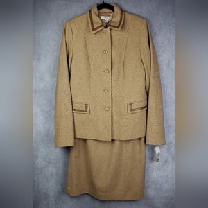 Pendleton brown "Put it in Neutral" skirt‎ suit set Women's 6 jacket Size 8 $433
